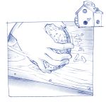  birdhouse cork directional_arrow hands hole kemono_friends monochrome nekomamire plug sleeve_cuffs 
