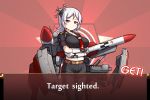 1girl command_and_conquer command_and_conquer:_red_alert_2 english gloves hammer_and_sickle kantai_collection langbazi md5_mismatch mecha_musume midriff military military_uniform military_vehicle missile pantyhose personification red_eyes ship shorts silver_hair solo soviet uniform warship watercraft