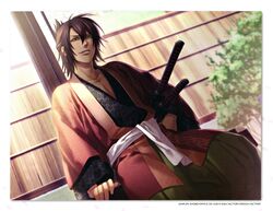  brown_hair green_eyes hakuouki_shinsengumi_kitan kazuki_yone okita_souji_(hakuouki) 