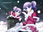  christmas dj_max_portable kazumasa ladymade_star original pantyhose purple_hair seha siblings snow twins 