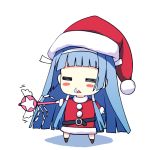  bangs blunt_bangs chibi christmas hair_tubes kannagi long_hair murakami_suigun nagi santa_costume snot wand 
