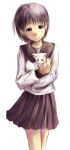  cat school_uniform shacchi short_hair skirt smile 