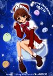  brown_hair christmas clannad dango dango_daikazoku fjx8606 furukawa_nagisa hat santa_hat stocking_cap 