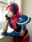  aquila_marin armor cosplay gloves mask photo redhead saint_seiya spandex 