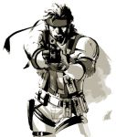  headband lowres metal_gear_solid monochrome sepia solid_snake weapon 