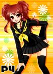  kujikawa_rise persona persona_4 school_uniform thigh-highs thighhighs 