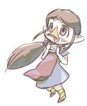  beak brown_hair long_hair medli nintendo pointy_ears red_eyes rito smile the_legend_of_zelda wind_waker 