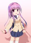  fujibayashi_kyou kan_(2bangai) long_hair purple_eyes purple_hair school_uniform thigh-highs thighhighs violet_eyes 