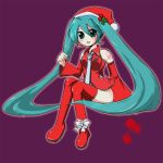  christmas gogatsu hatsune_miku santa_costume thighhighs twintails vocaloid 