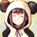  bad_id blush closed_eyes panda_costume shiomiya_iruka smile 