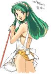  ass bikini green_hair horns lowres lum oekaki stella-leilei swimsuit tiger_print urusei_yatsura 