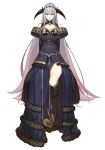  1girl bare_shoulders black_eyes boots breastplate breasts center_opening cleavage fire_emblem fire_emblem_cipher fire_emblem_echoes:_mou_hitori_no_eiyuuou grey_hair headband hidari_(left_side) lipstick long_hair makeup shade_(fire_emblem) solo transparent_background very_long_hair 
