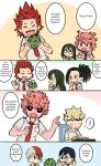  ashido_mina asui_tsuyu bakugou_katsuki boku_no_hero_academia comic durian english food fruit iida_tenya kirishima_eijirou school_uniform speech_bubble spiky_hair text todoroki_shouto yaoyorozu_momo 