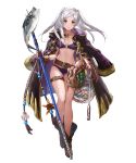  1girl belt bikini boots braid breasts brown_eyes cleavage coat crown_braid female_my_unit_(fire_emblem:_kakusei) fire_emblem fire_emblem:_kakusei fire_emblem_heroes fish full_body gloves highres holding holding_weapon intelligent_systems jewelry long_coat long_hair looking_at_viewer medium_breasts my_unit_(fire_emblem:_kakusei) navel necklace nintendo o-ring_bikini octopus official_art smile solo standing starfish swimsuit transparent_background weapon 