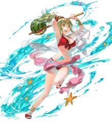  1girl chiki feet fire_emblem fire_emblem:_kakusei fire_emblem_heroes green_hair highres official_art pointy_ears solo toes transparent_background 