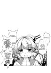  10s 1koma 2girls anger_vein blush comic commentary crying english eyebrows_visible_through_hair greyscale hair_between_eyes hair_ornament hair_ribbon hand_on_own_chin highres kantai_collection kasumi_(kantai_collection) long_hair looking_at_viewer monochrome multiple_girls ponytail ribbon sheita turret yura_(kantai_collection) 