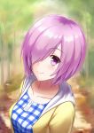  fate/grand_order purple_eyes purple_hair shielder_(fate/grand_order) short_hair 