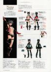  1girl absurdres arm_up armpits asymmetrical_legwear bangs belt black_hair black_legwear boots breasts character_name concept_art fingerless_gloves full_body gloves god_eater god_eater_2:_rage_burst hair_ornament hairclip highres kouzuki_nana looking_at_viewer medium_breasts midriff multiple_views navel official_art one_leg_raised open_mouth scan short_hair shorts simple_background sleeveless smile tank_top turnaround under_boob vest violet_eyes 