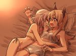  147 2girls animal_ears blonde_hair blush breasts closed_eyes dog_ears eila_ilmatar_juutilainen groin hug lying midriff multiple_girls navel on_back on_side open_mouth panties sanya_v_litvyak side-tie_panties silver_hair sleeping small_breasts strike_witches underwear violet_eyes wavy_mouth world_witches_series yuri 