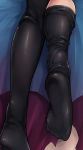  1girl absurdres black_legwear close-up feet highres hika_(hikara) jeanne_alter kneepits loose_thighhigh no_shoes ruler_(fate/apocrypha) shiny shiny_clothes soles solo sweat thigh-highs 