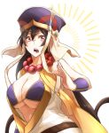  1girl akaji_(alpha0107) beads bikini_top black_hair blush breasts cleavage earrings fate/grand_order fate_(series) hat highres jewelry large_breasts long_hair necklace prayer_beads solo xuanzang_(fate/grand_order) 