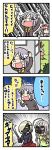  4girls 4koma comic gas_mask highres hockey_mask hoshi_shouko idolmaster idolmaster_cinderella_girls igarashi_kyouko koshimizu_sachiko multiple_girls open_mouth shirasaka_koume sweatdrop translation_request tsunamayo 