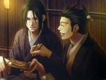  black_hair hakuouki_shinsengumi_kitan hijikata_toshizou_(hakuouki) kazuki_yone kondou_isami_(hakuouki) purple_eyes 