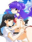  1boy 1girl bikini long_hair mousse nekomaru ranma_1/2 shampoo_(ranma_1/2) swimsuit 