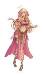  1girl absurdres ahoge blonde_hair blush breasts character_request commentary_request corgi_(artist) final_fantasy final_fantasy_xiv full_body green_eyes highres large_breasts long_hair looking_at_viewer nail_polish navel red_nails smile solo 