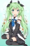  blue_eyes green_hair kantai_collection long_hair twintails yamakaze_(kantai_collection) 