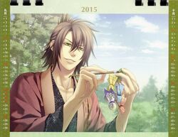  brown_hair green_eyes hakuouki_shinsengumi_kitan kazuki_yone okita_souji_(hakuouki) 