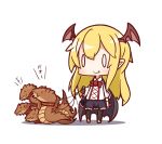  0_0 1girl blonde_hair cape chibi collar commentary_request fang head_wings long_hair nuu_(nu-nyu) pointy_ears shadowverse shingeki_no_bahamut simple_background smile vampy white_background 