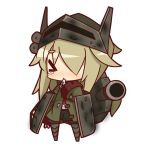  &gt;_&lt; 1girl blonde_hair blush cannon chibi coat crying finger_to_mouth hair_over_one_eye helmet long_hair nuu_(nu-nyu) personification simple_background solo t26e4_superpershing torn_clothes white_background world_of_tanks 