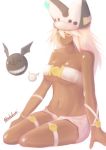  1girl absurdres akahuzi artist_name breasts brown_eyes cleavage collarbone dark_skin guilty_gear guilty_gear_xrd highres large_breasts long_hair looking_at_viewer navel ramlethal_valentine solo twitter_username under_boob white_hair 