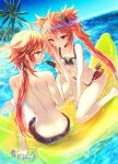  1boy 1girl banana_boat fate/grand_order fate_(series) long_hair miyuki_ruria rama_(fate/grand_order) redhead sita_(fate/grand_order) swimsuit 