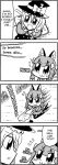  4koma :3 arms_behind_head bkub bored comic hands_behind_head hard_translated kaenbyou_rin kirisame_marisa lying monochrome touhou translated wheelbarrow 