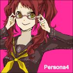  buzz glasses kujikawa_rise lowres persona persona_4 pink-framed_glasses school_uniform 