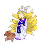  1girl pokemon pokemon_(creature) touhou vulpix yakumo_ran 