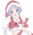  1girl christmas core_(mayomayo) hiiragi_tsukasa lucky_star purple_hair santa_costume solo 