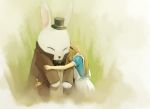  alice alice_(wonderland) bunny g_tong highres hug rabbit white_rabbit 