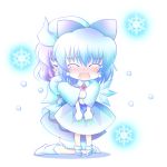  blue_hair cirno comforting hug hug_from_behind imeri_fuzuki letty_whiterock multiple_girls ribbon ribbons snowflakes tears touhou 