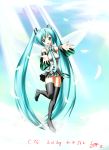  bad_id detached_sleeves feathers green_eyes hatsune_miku long_hair necktie panties skirt tatami_(loop) tatami_(pixiv335258) thigh-highs thighhighs twintails underwear very_long_hair vocaloid wings 