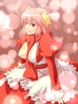  breasts christmas dress large_breasts onozuka_komachi pink_hair short_hair smile touhou tro 