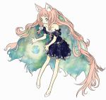  arakawa_(aintnoroom) blush bridgesignal cat_ears dress earth firefox flower long_hair original pink_hair smile very_long_hair 