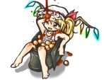  blonde_hair flandre_scarlet minigirl one-piece_swimsuit red_eyes school_swimsuit sushi swimsuit touhou white_school_swimsuit winn 