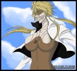  bleach blonde_hair blue_eyes breasts cleavage dark_skin espada kubo_taito kubo_tite large_breasts navel spoilers tattoo tia_harribel tier_harribel under_boob 