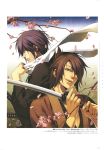  brown_hair green_eyes hakuouki_shinsengumi_kitan kazuki_yone okita_souji_(hakuouki) saitou_hajime_(hakuouki) 