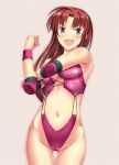  1girl armpits blue_eyes boots breasts brown_hair corey_sniper corset digdug006 elbow_pads long_hair medium_breasts open_mouth smile solo wrestle_angels wrestle_angels_survivor wrestle_angels_survivor_2 wrestling_outfit 