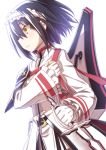  1girl alice_(mary_skelter) alternate_costume black_hair blush hair_ornament mary_skelter mizunashi_(second_run) short_hair solo yellow_eyes 