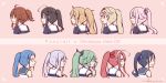  10s 6+girls :d ahoge alternate_hairstyle bare_shoulders blonde_hair blue_eyes blue_hair bow brown_eyes brown_hair choker commentary_request dated detached_sleeves english green_eyes green_hair grin hair_bow hair_ornament hair_ribbon hairband hairclip harusame_(kantai_collection) kantai_collection kawakaze_(kantai_collection) looking_at_viewer multiple_girls mumyoudou murasame_(kantai_collection) open_mouth pink_eyes pink_hair ponytail purple_hair red_eyes revision ribbon sailor_collar samidare_(kantai_collection) school_uniform serafuku shigure_(kantai_collection) shiratsuyu_(kantai_collection) short_ponytail smile suzukaze_(kantai_collection) twitter_username umikaze_(kantai_collection) yamakaze_(kantai_collection) yuudachi_(kantai_collection) 